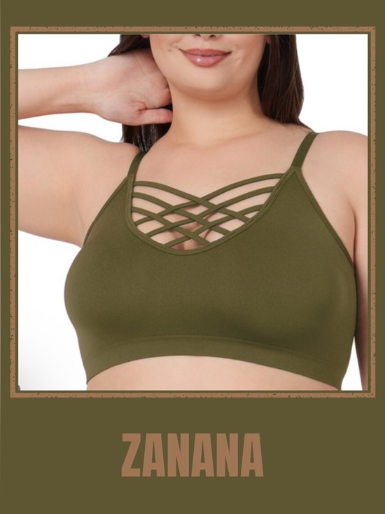 Zenana Outfitters Other - Zanana Olive Green Crisscross Bralette • NWOT (runs small) 15"-18" p2p